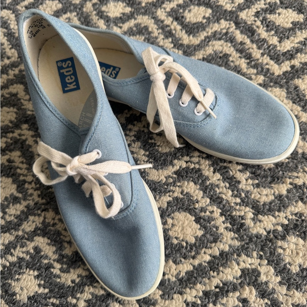 Vintage Keds Light Blue Canvas Shoes